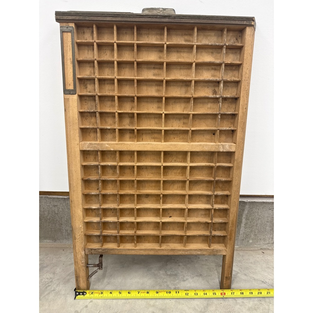 Vintage Ludlow Wood Typeset Drawer Shadow Box Display Shelf Industrial Standing